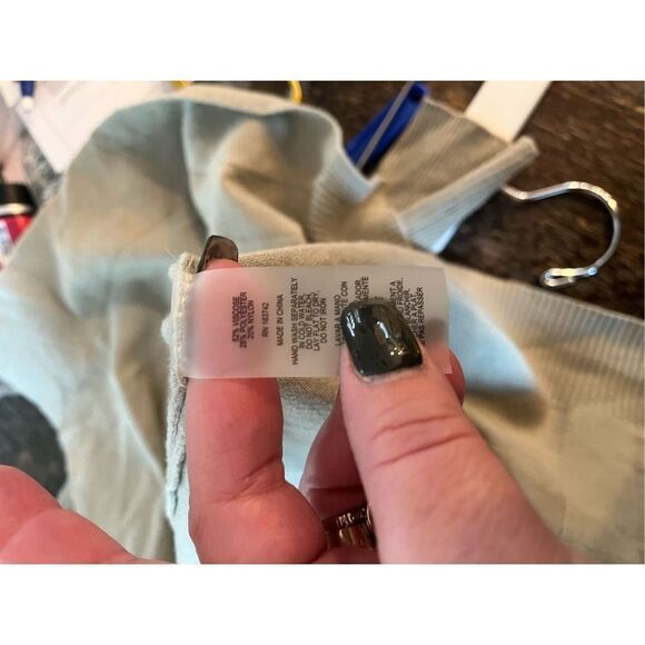 Essentials Milano Sage Green Waterfall Poet Sleeve Cardigan Sweater sz M NWT - Picture 8 of 8